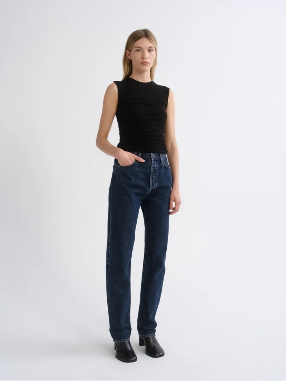 Agolde 90s Pinch Waist Long Jeans in Pendulum - Picture 2 of 8